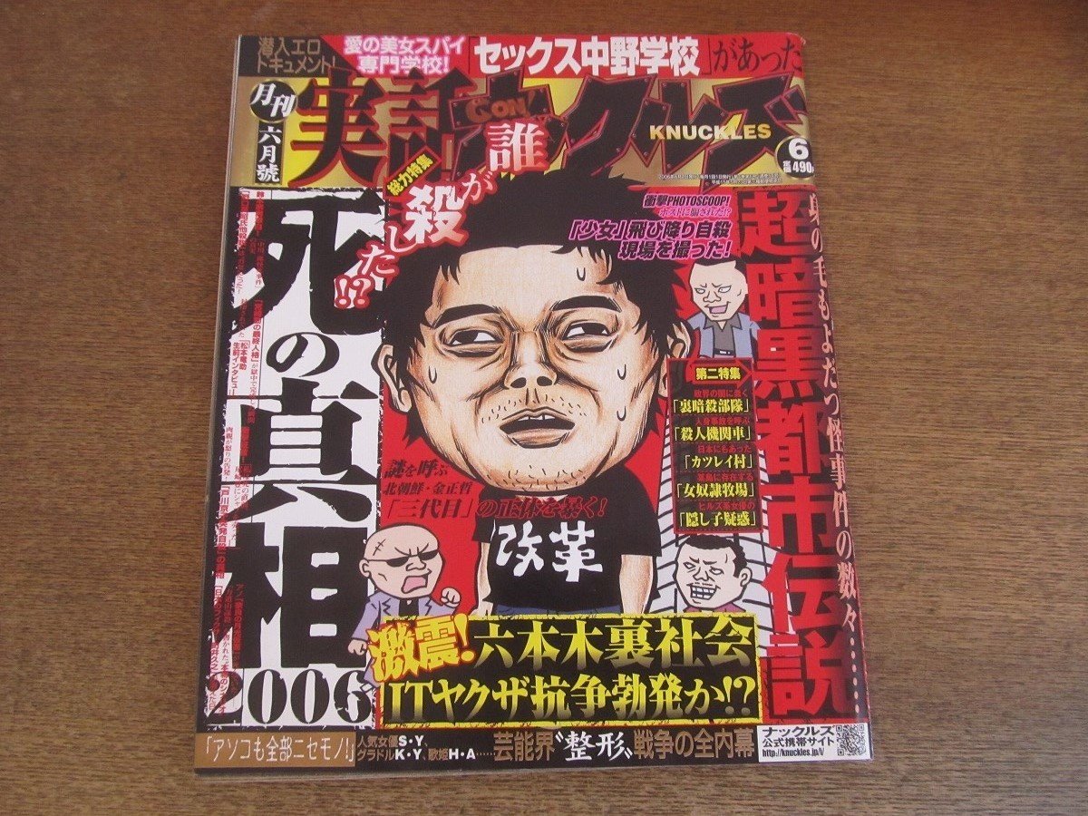 2306ND●実話ナックルズ 2006.6●戎岡彰/六本木裏社会ITヤクザ抗争勃発か/中川一郎怪死事件/戸川京子自殺の真相/岡留安則インタビュー_画像1