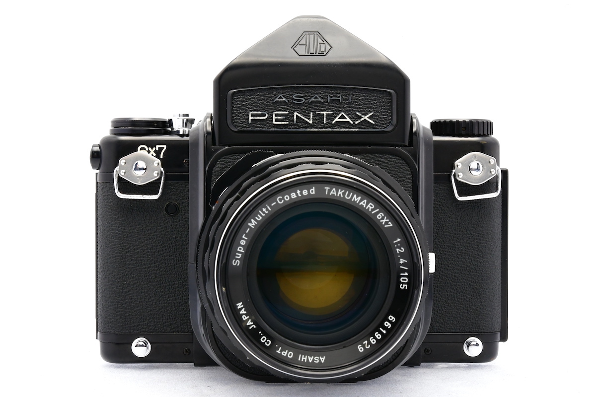 PENTAX 6×7 アイレベル 前期 Super-Multi-Coated TAKUMAR 6×7 105mm F2.4 ペンタックス MF中判 フィルムカメラ レンズ バケペン 12794