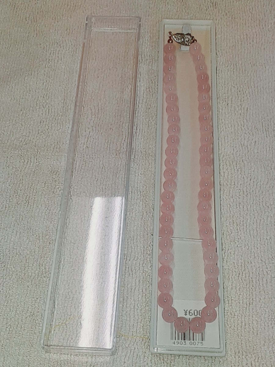 ピンク石ネックレス　43cm　経年保管品_画像10