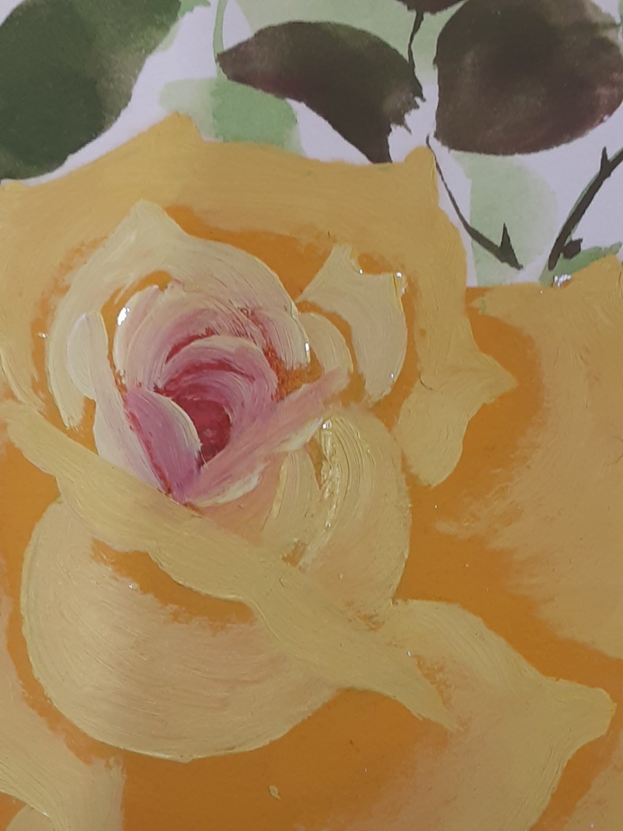 水彩画 薔薇 肉筆色紙絵 作者銘、落款有り | perikanan.sariagri.id