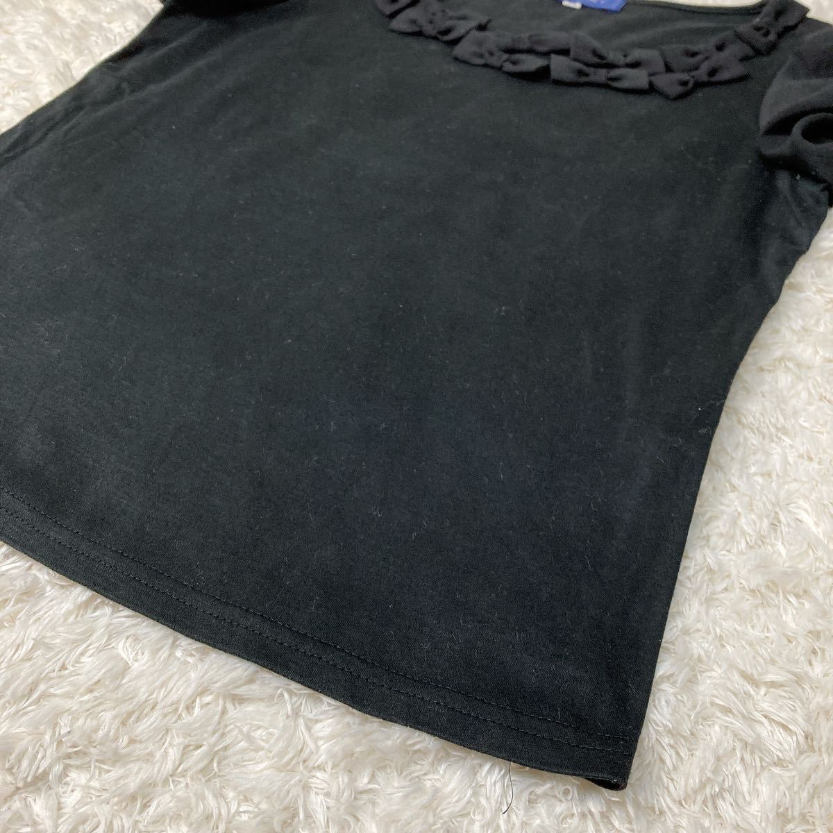 M's GRACY エムズグレイシー トップス Tシャツ リボン 38 M ブラック レディース B62314-112_画像5