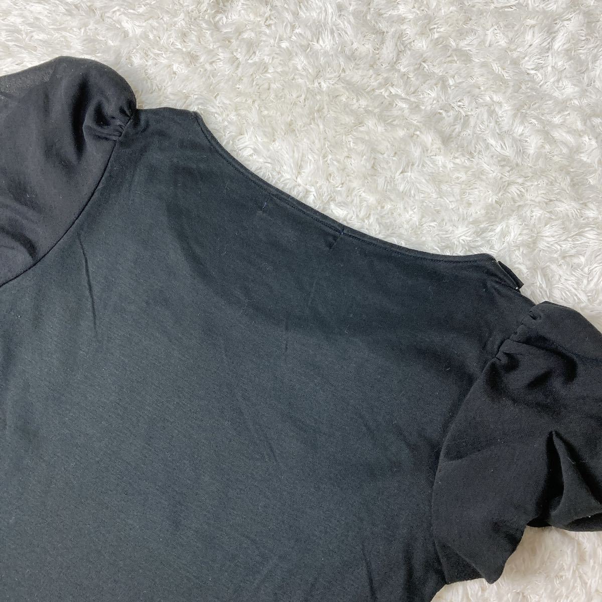 M's GRACY エムズグレイシー トップス Tシャツ リボン 38 M ブラック レディース B62314-112_画像7
