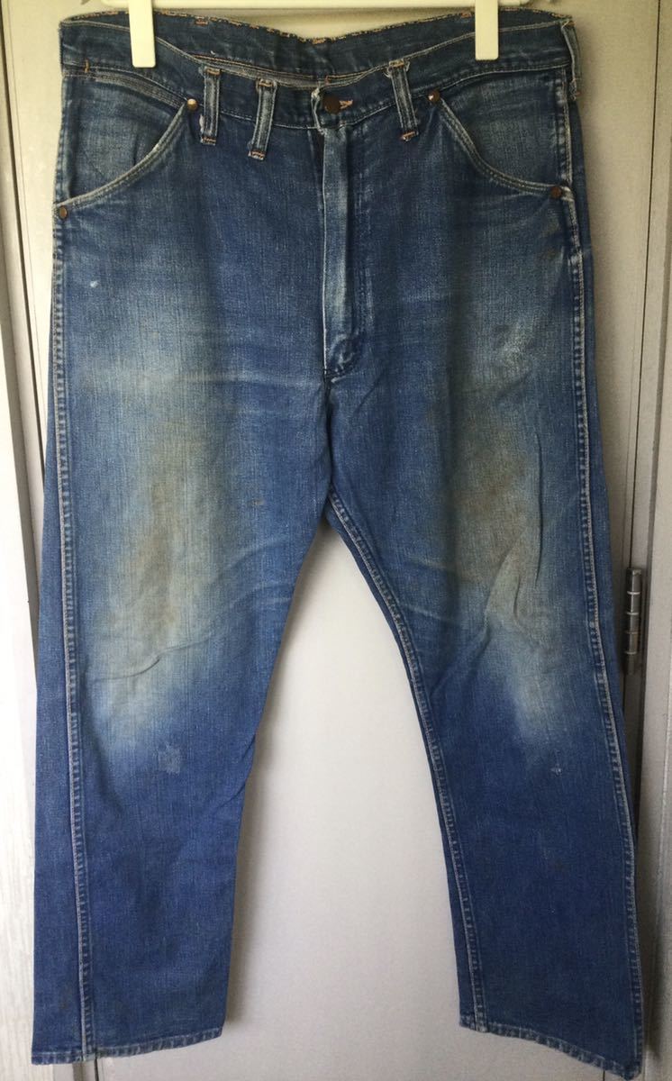 色落ち◎60s 70sラングラーWrangler 13MWZ W38 L30 SANFORIZED MADE IN