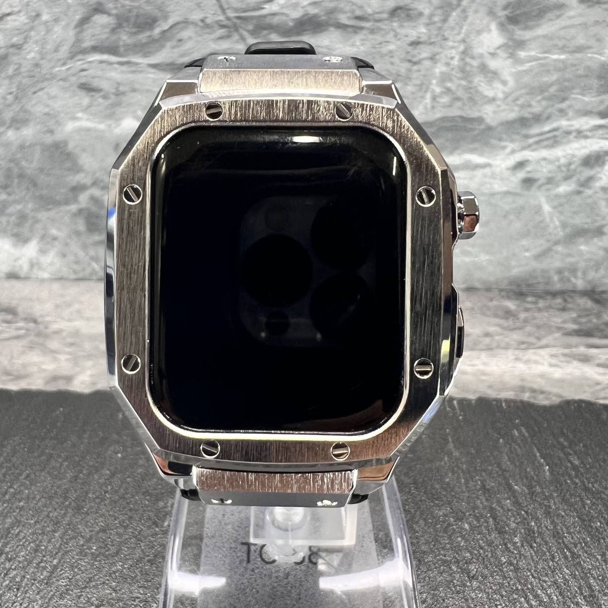 最高級Apple Watch カバー　44mm 45mm　ゴールデンコンセプト好きに　ステンレスケース　SILVER