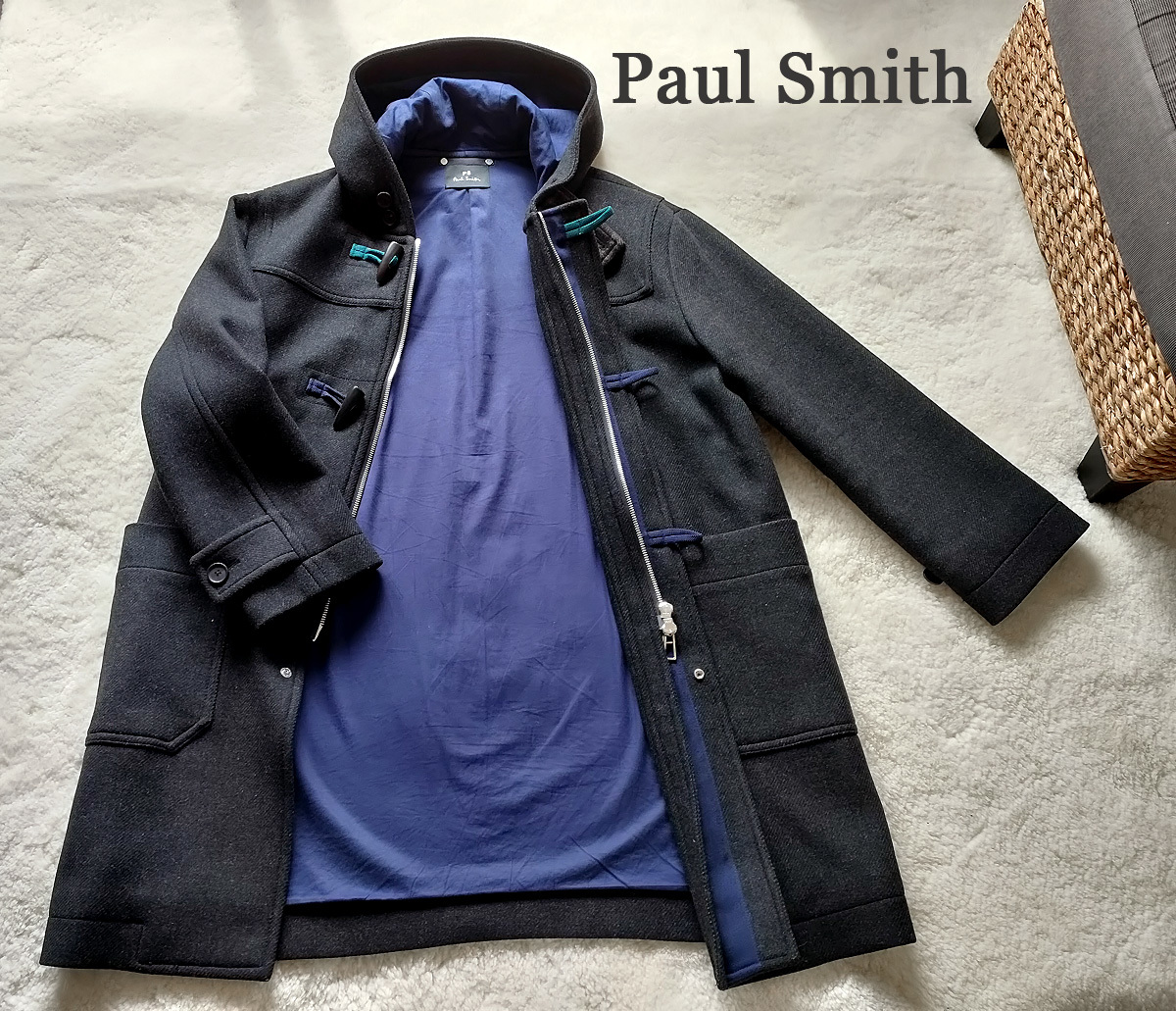 Paul Smith L ダッフルコート ダークグレー メルトン ポールスミス-