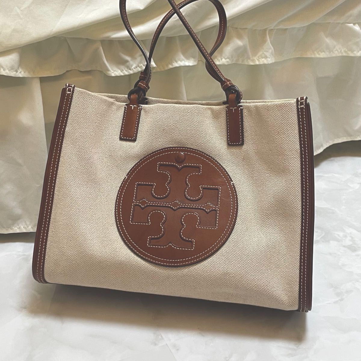 Tory Burch Canvas Tote Bag Natural トリーバーチ キャンバス トートバッグ   