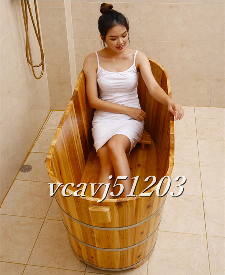 ◆美品◆高品質◆浴槽 バスタブ 木製 お風呂 バスタブ ポリ浴槽 浴室用 バケツ 100cm×56cm×68cm_画像2