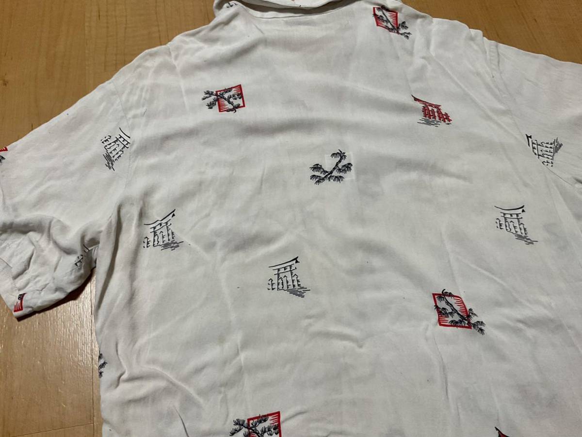 50's / 和柄【vintageレーヨンシャツ】検)ヴィンテージ60'sビーチ