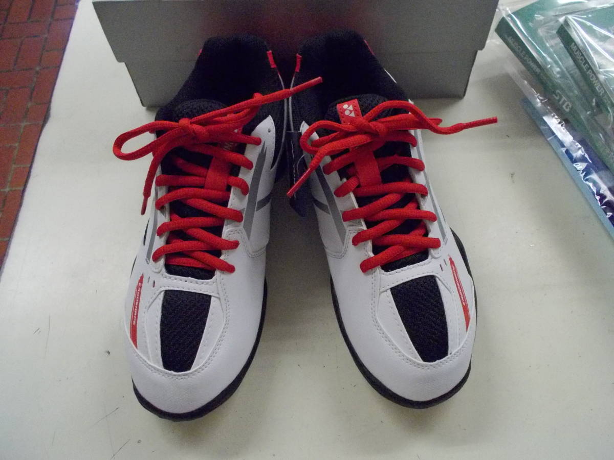  Yonex badminton shoes (SHB670) power cushion 670 new goods white x red 24.5cm