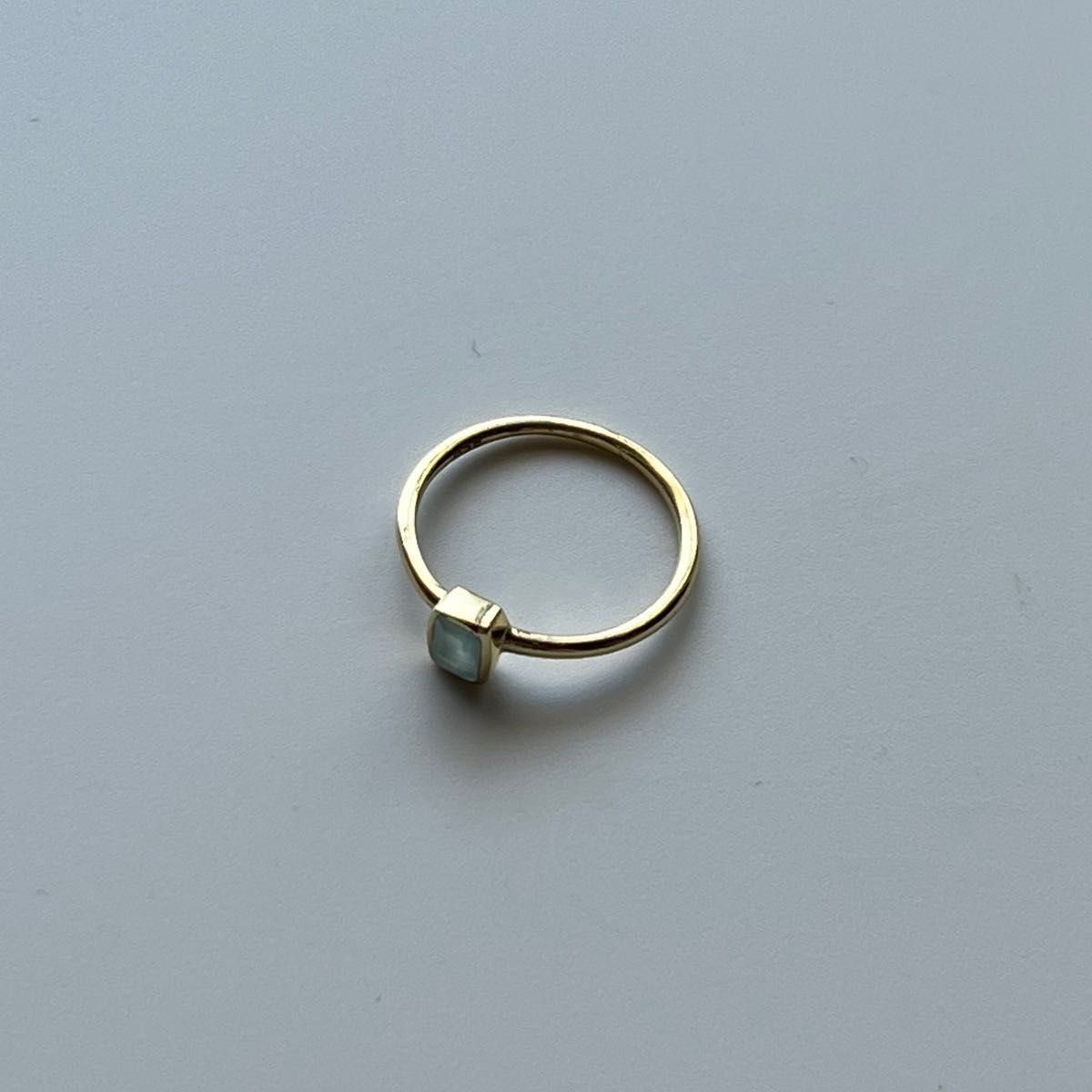 指輪 HO:Natural stone ring ナチュラル ストーン リング　ライトグリーン