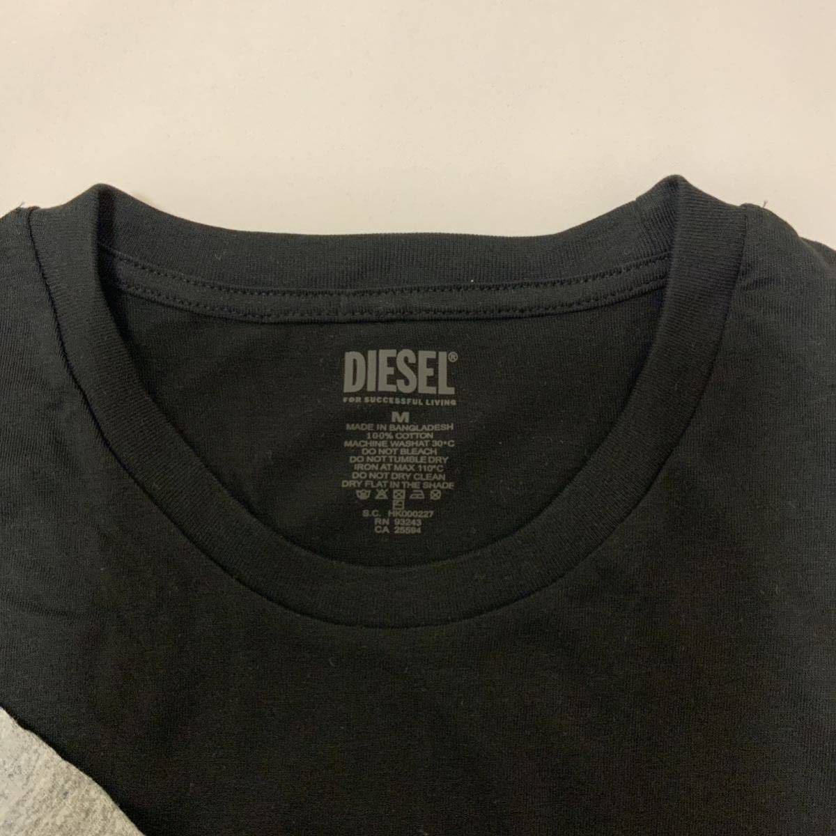 洗練されたデザイン　DIESEL　UMTEE-RANDAL-TUBE-TWOPACK　クルーネックTシャツ2枚セット　ブラック/グレー　L　A05427 0LDAS　2023新製品_画像2