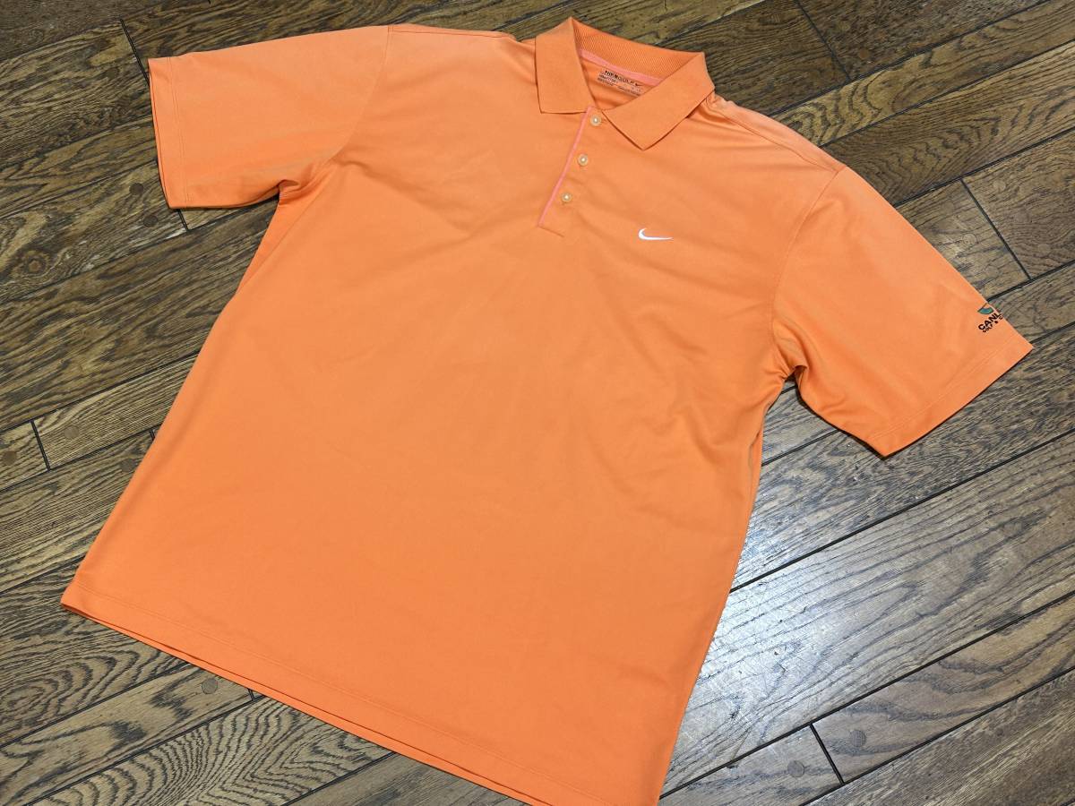 A2474 ナイキゴルフ NIKE GOLF◆半袖 ポロシャツ メンズXL オレンジ フィットドライの画像1