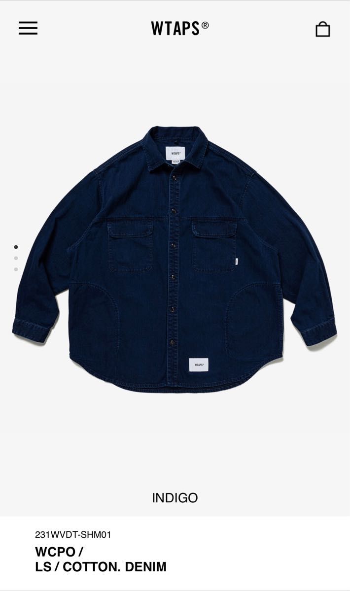 最終値下げ WTAPS WCPO / LS / COTTON. DENIM INDIGO L | artfive.co.jp