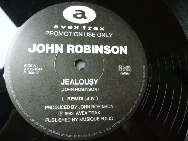 John Robinson / Jealousy (Remix) / To Be Free (Remix) レア 国内プロモ盤 12 アッパー RAVE EURO DANCE 試聴_画像1