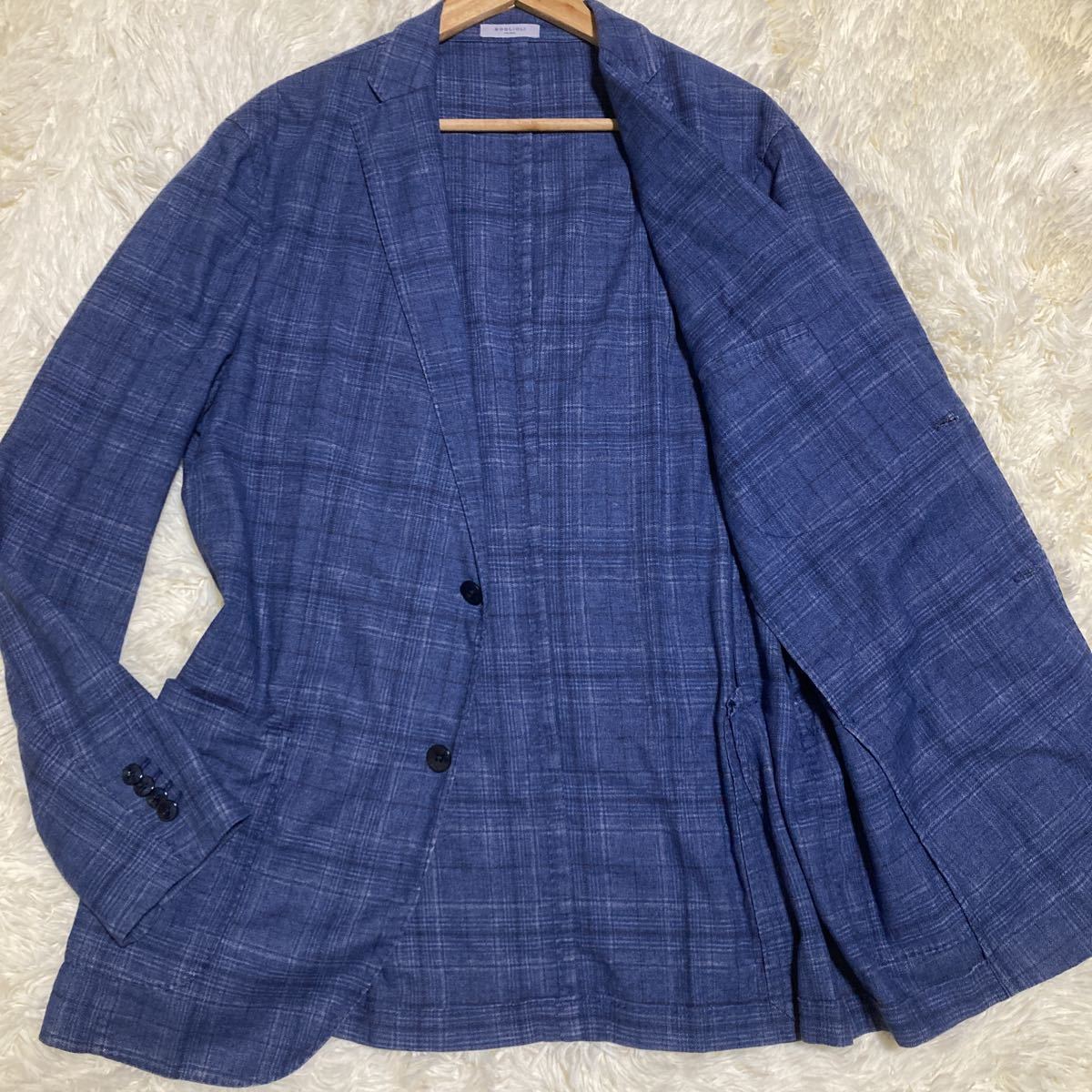 超激得好評 BOGLIOLI - ボリオリ COAT リネン混千鳥柄テーラード