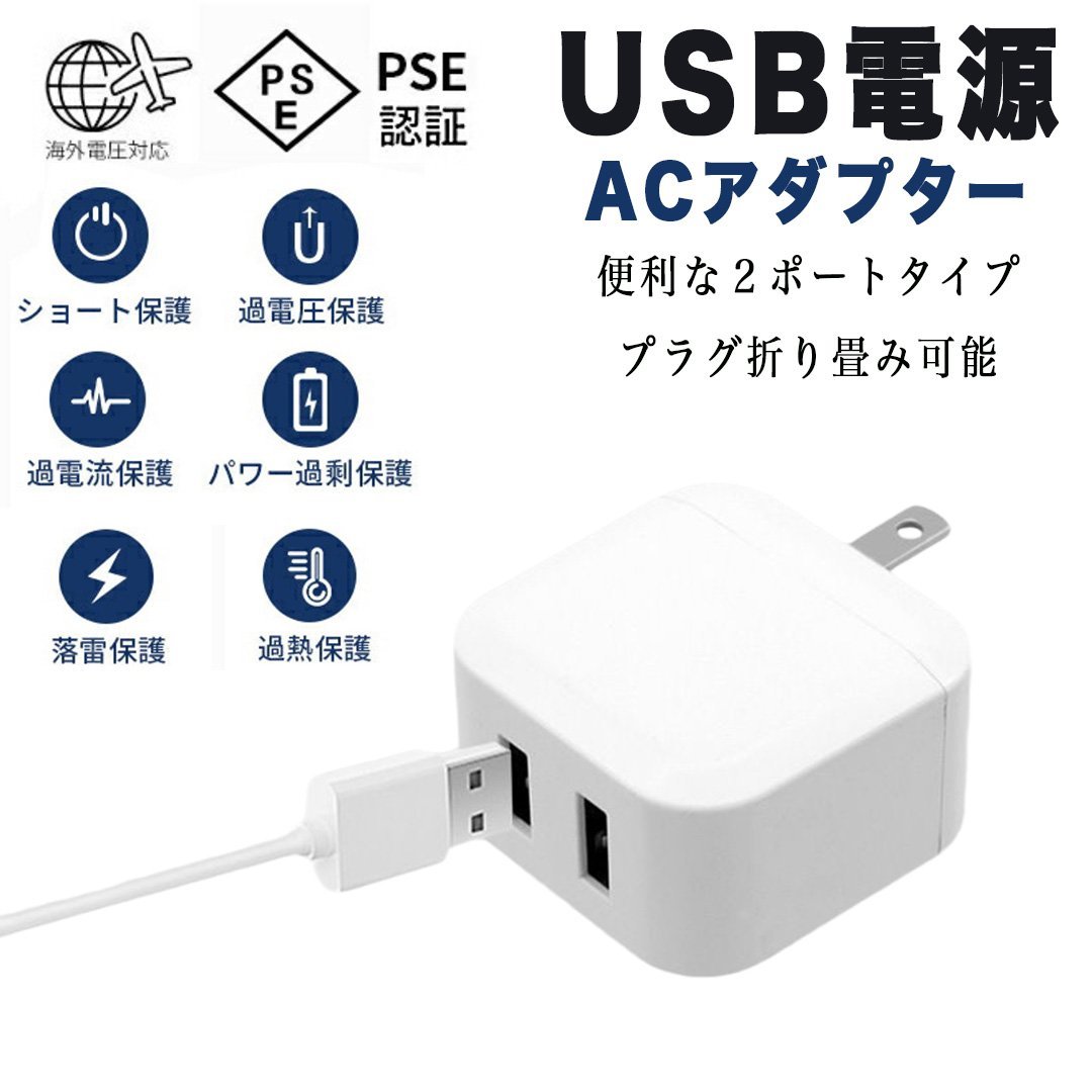 AC充電器 2ポート USB コンセント acアダプター PSE認証 スマートIC