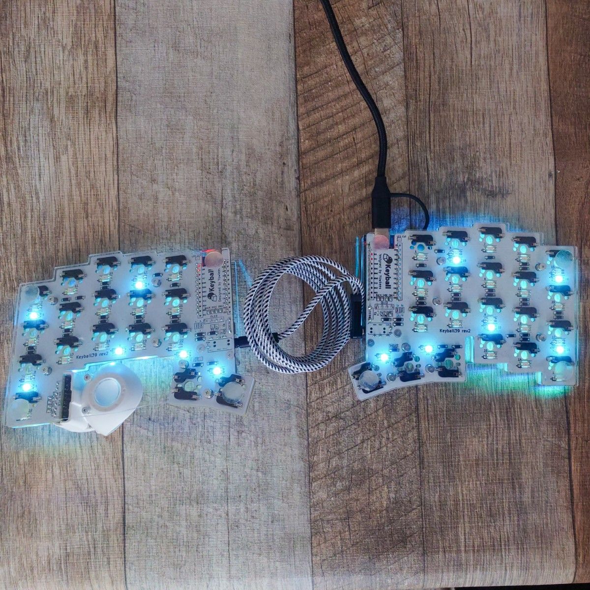 自作キーボード Keyball39 組立済み LED実装品 USB type-c