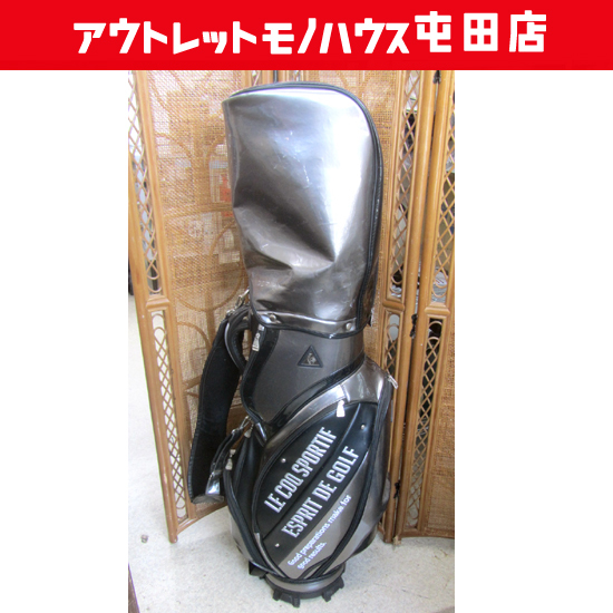 人気新品 le coq 札幌市 ブラックメタル系 ゴルフバッグ ルコック