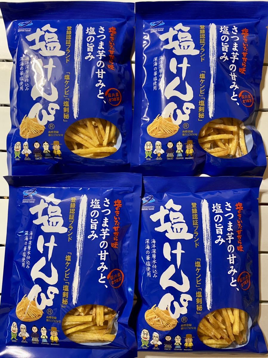計300g【塩けんぴ 75g×4袋】高知県南国製菓(水車亭)大人気芋けんぴ 無
