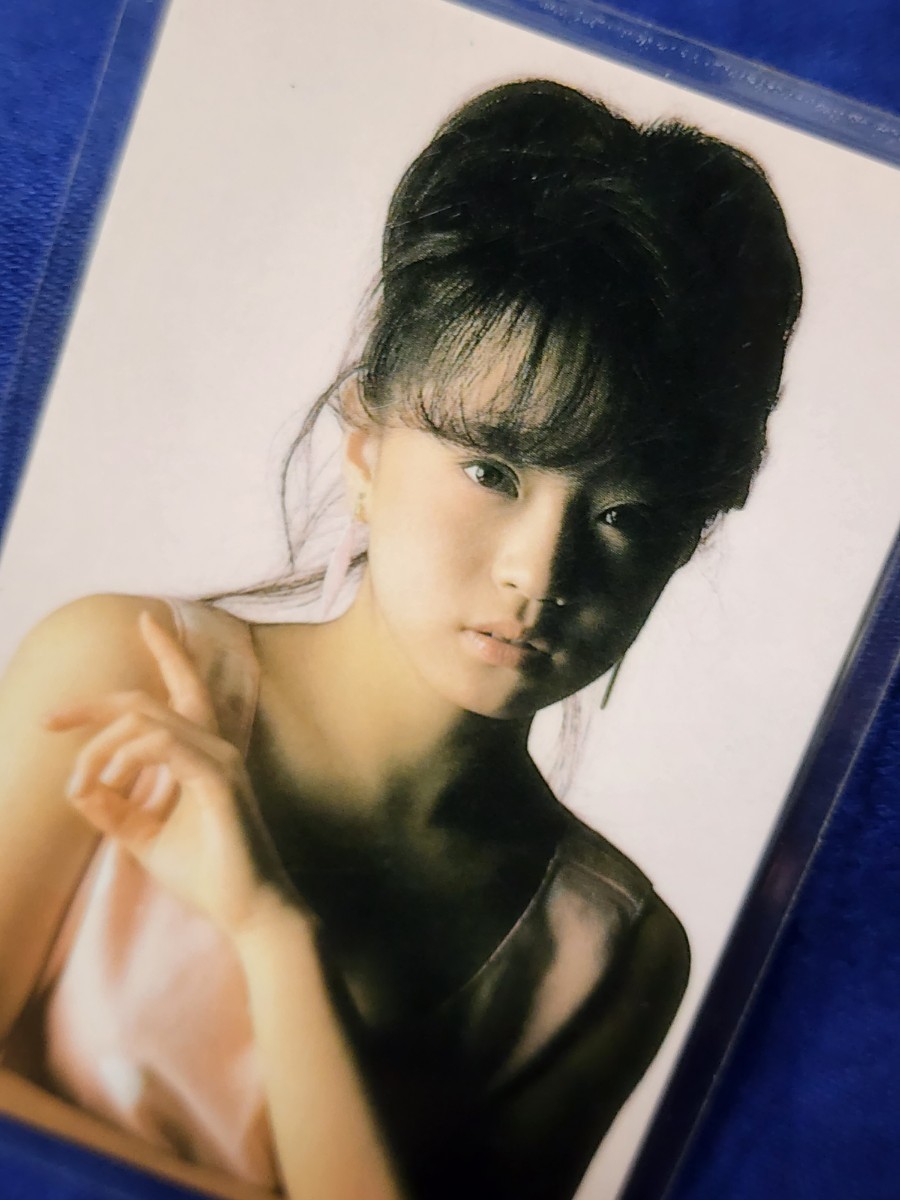 中森明菜　80年代昭和レトロ　ブロマイド　研音オフィシャル　Amadaラミネートカード　プロマイド　歌姫AKINAデビュー　当時物