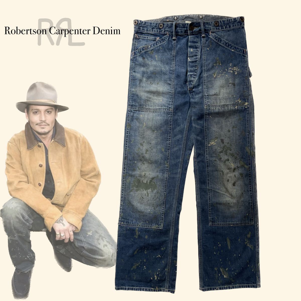 傑作】RRL ジョニーデップ愛用 “Robertson Carpenter Denim” 30 傑作】RRL ジョニーデップ愛用 “Robertson Carpenter Denim” 30