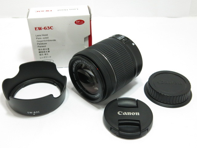 春早割 Canon EF-S 18-55mm F3.5-5.6 IS STM レンズ・汎用EW-63Cフード付 キヤノン [管CN653] キヤノン