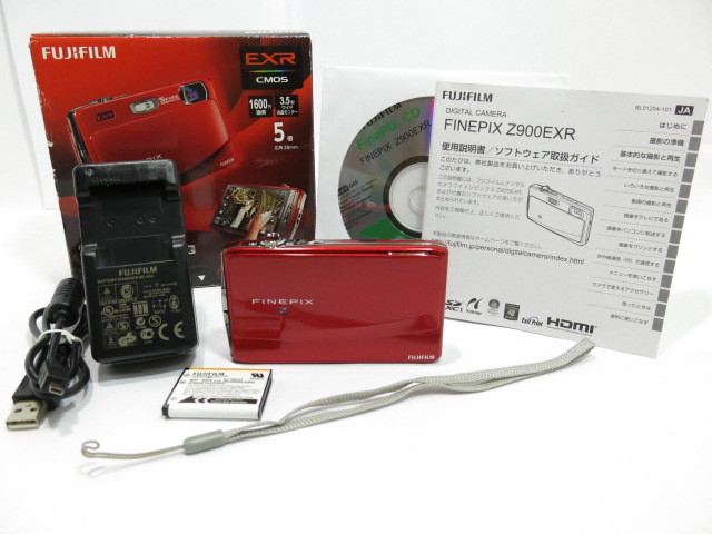【コンパクトデジタルカメラ】 FUJIFILM Z900EXR Red 赤 説明書 元箱付 フジフィルム [管FJ781]