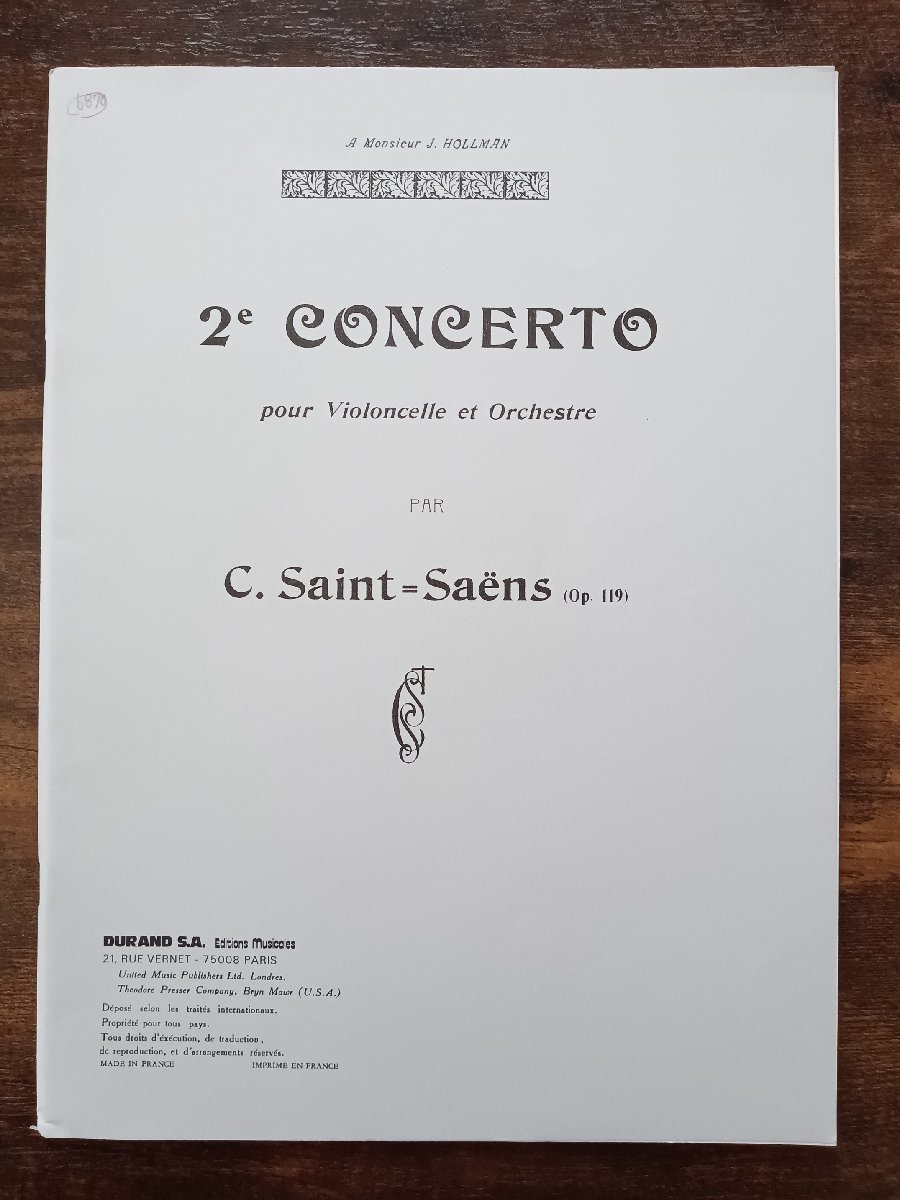 送料無料 チェロ楽譜 サン・サーンス：チェロ協奏曲第2番 Op.119　チェロ＆ピアノ