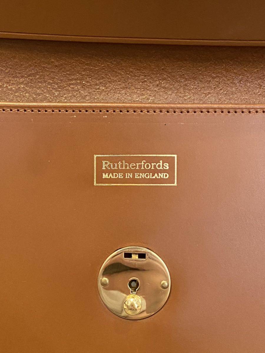 Rutherfords Folio Case 808Lock ブラウン クラッチバッグ レザー 本革_画像6