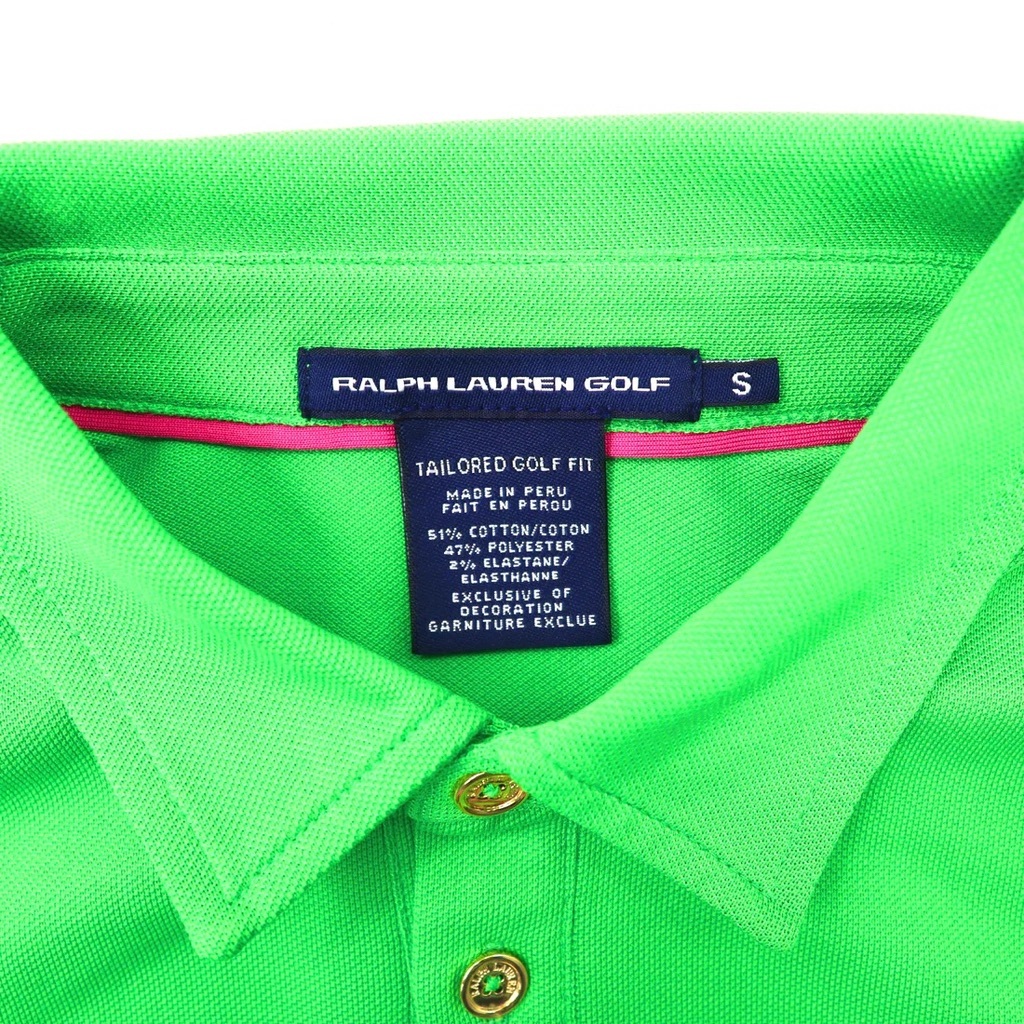 RALPH LAUREN GOLF ポロシャツ S グリーン コットン ビッグポニー刺繍 ペルー製_画像4
