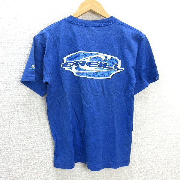 k■90年代■オニール/O'NEILL ロゴプリントTシャツ/サーフ【L】青/LADIES■32【中古】の画像3