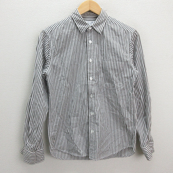 z■ユナイテッドアローズ/UNITED ARROWS B＆Y 長袖ストライプシャツ【XS】ベージュ/men's/81【中古】■_画像1