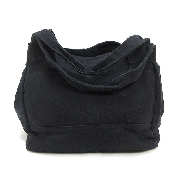 k■BASIC&EXCELLNT キャンバストートバッグ/マザーズバッグ/黒/BAG/LADIES■48【中古】_画像1