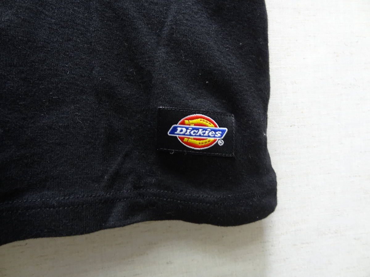 全国送料無料 ディッキーズ Dickies 子供服キッズ男＆女の子 綿100% 無地 裾にネーム付き半袖 黒色 Tシャツ 130_画像5