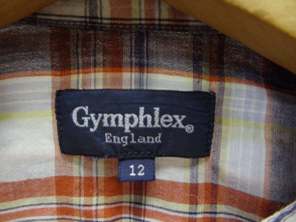 Gymphlex ジムフレックス ネイビーチェック パフスリーブシャツ 全国送料無料 ジムフレックス Gymphlex bshop ボーイズ製