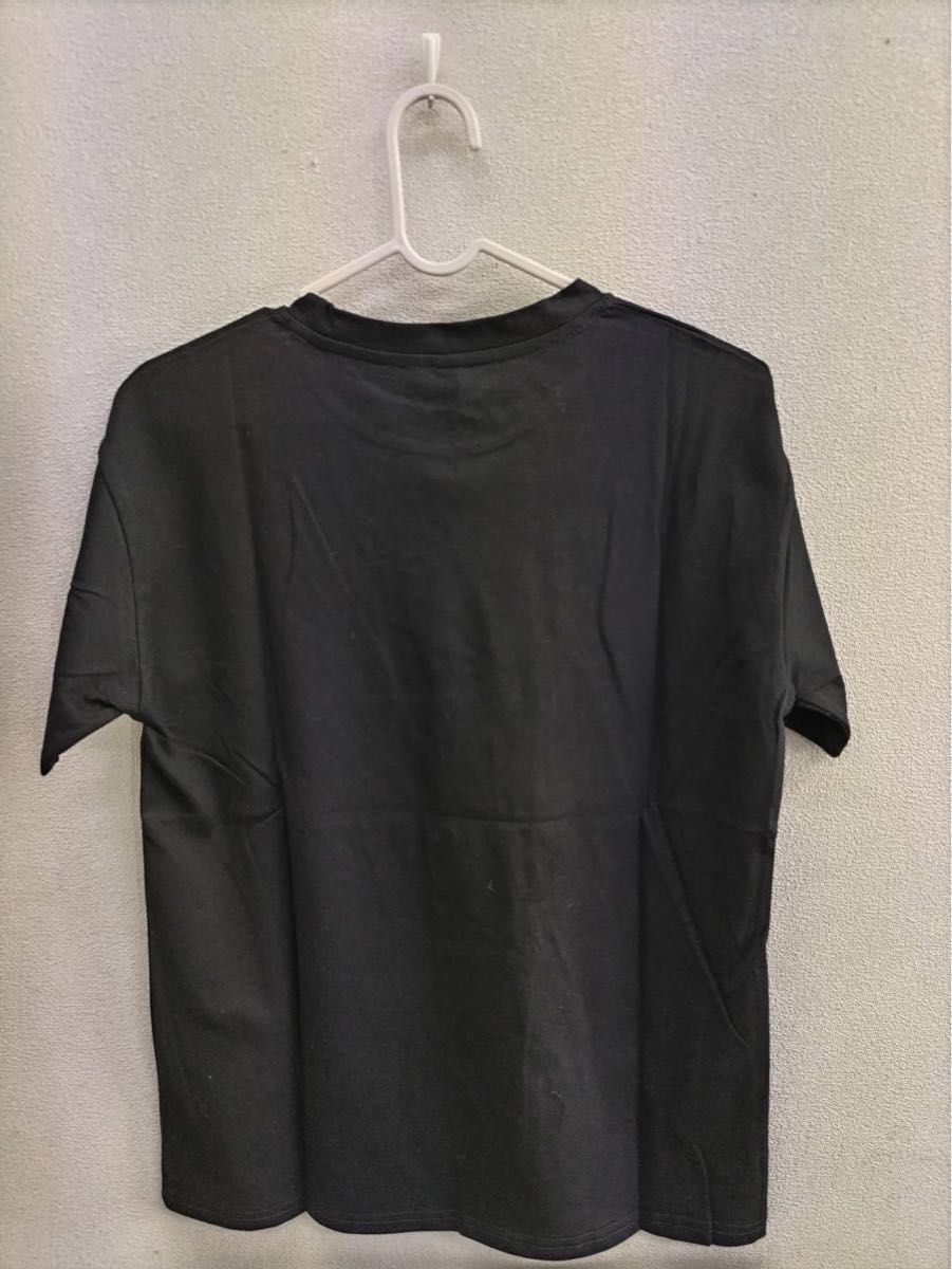 プリントTシャツハートがかわいい！韓国ファッショントップTシャツ! おしゃれ！130サイズ ブラック ロゴTシャツ 子供 キッズ
