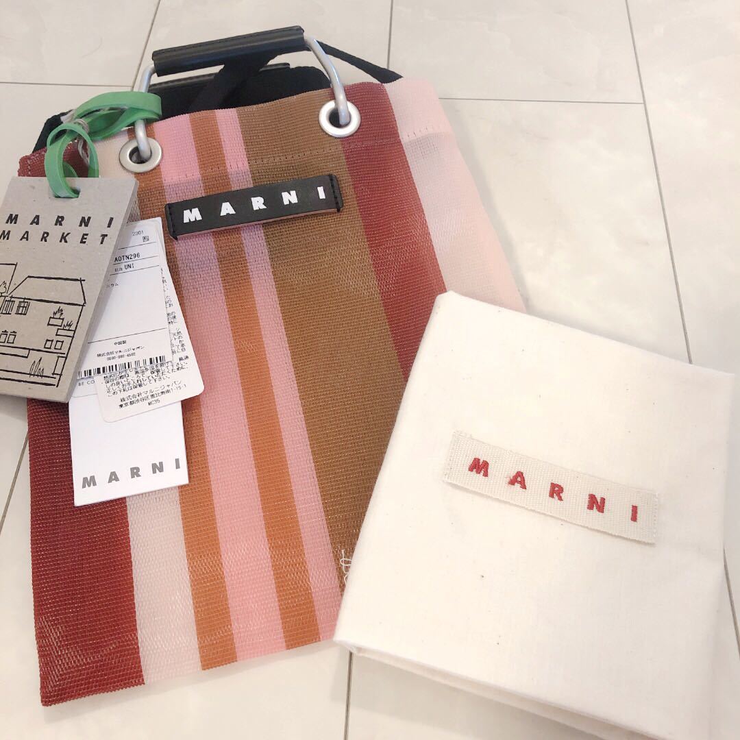 新品未使用　MARNI MARKET ストライプミニショルダーバッグ インディアンレッド