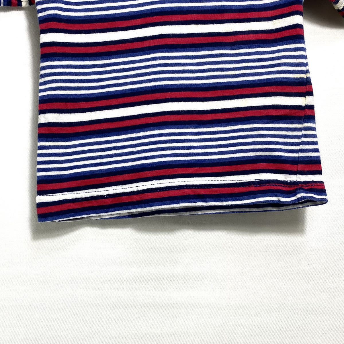 ■ 子供用 ビンテージ USA製 CHEROKEE デザイン ボーダー柄 半袖 Tシャツ 2T アメカジ ブルー レッド ホワイト ■_画像2