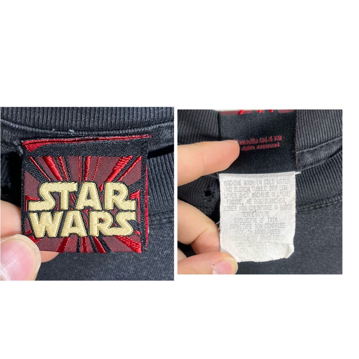 ■ 子供用 90s ビンテージ STAR WARS スターウォーズ ” EPISODE I ” ロゴ Tシャツ サイズL ブラック サンダー 雷 ファントム メナス ■_画像9