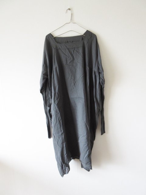 KristenseN DU NORD / クリステンセン ドゥ ノルド Cotton Gauze Gathered Square Neck Dress C.GRAY * ドレス ワンピース_画像1