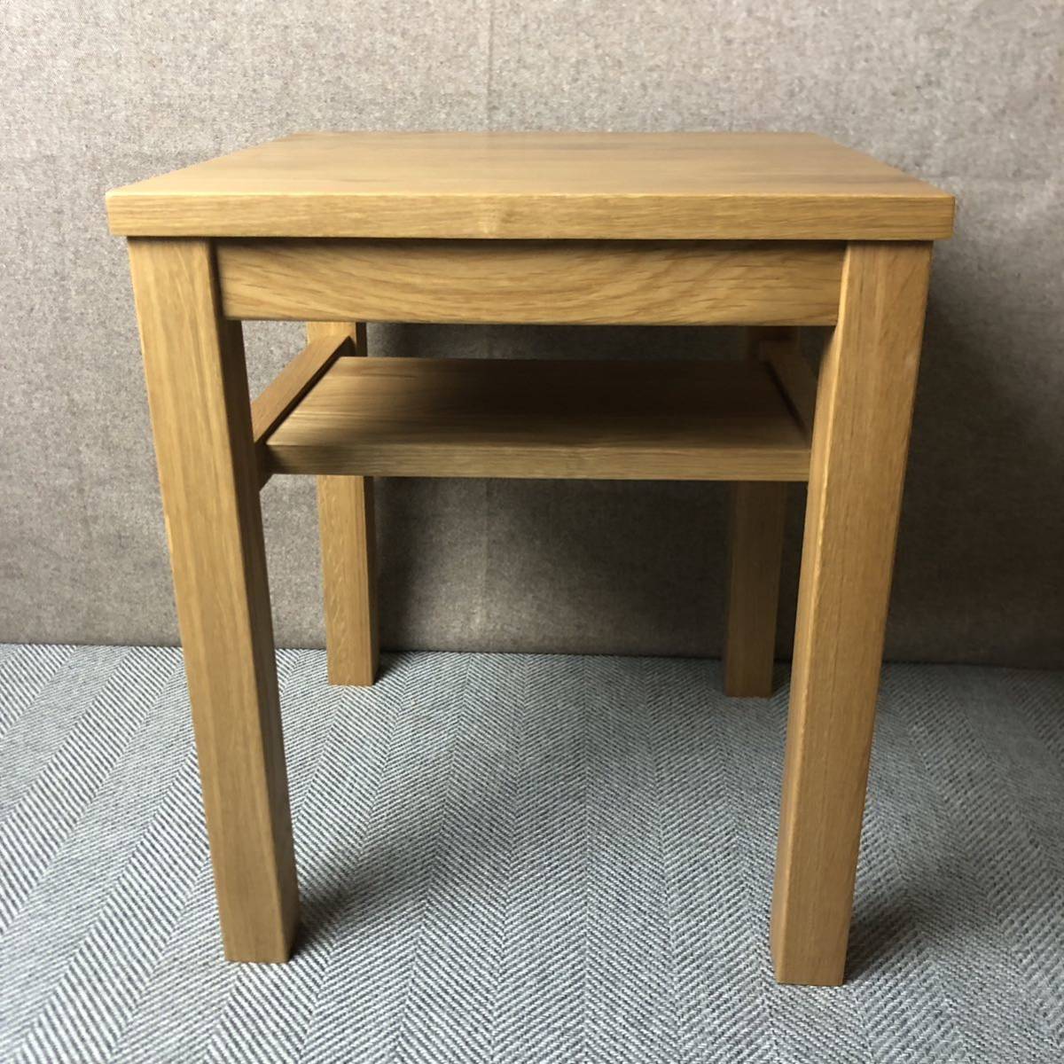 【送料無料】MUJI 無印良品 無垢材サイドテーブルベンチ・板座・オーク材/OHMR2160320003