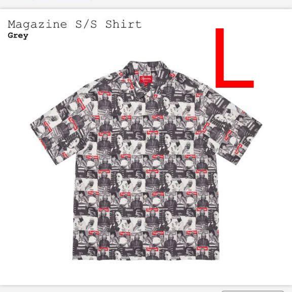 新品】Lサイズ Supreme Magazine S/S Shirt Grey シュプリーム