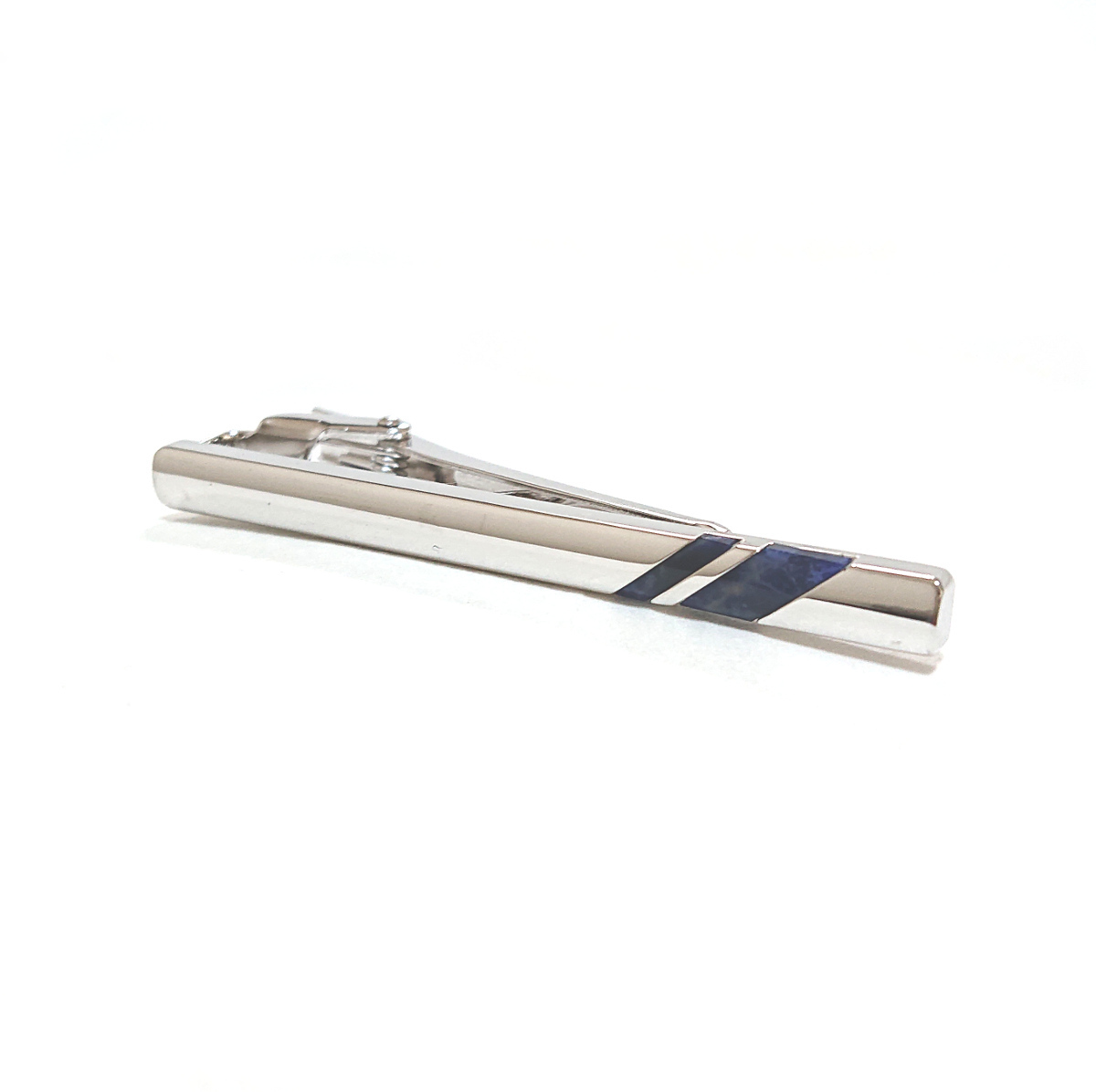 [pst107] new goods Paul Stuart paul (pole) Stuart necktie pin Thai bar silver × navy navy blue 