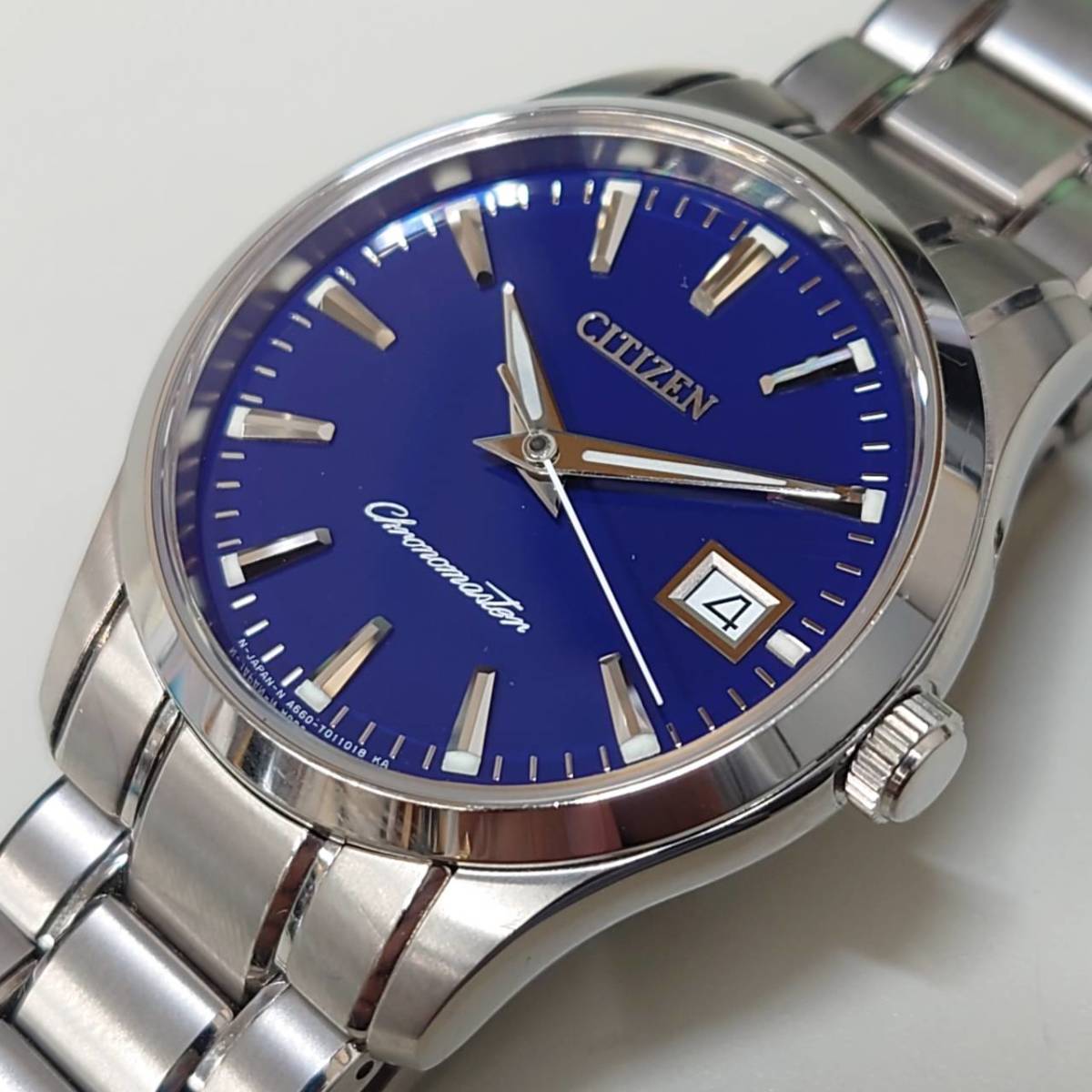 1円 稼働品 ザ シチズン The CITIZEN QZ A660-T006892 ブルー文字盤