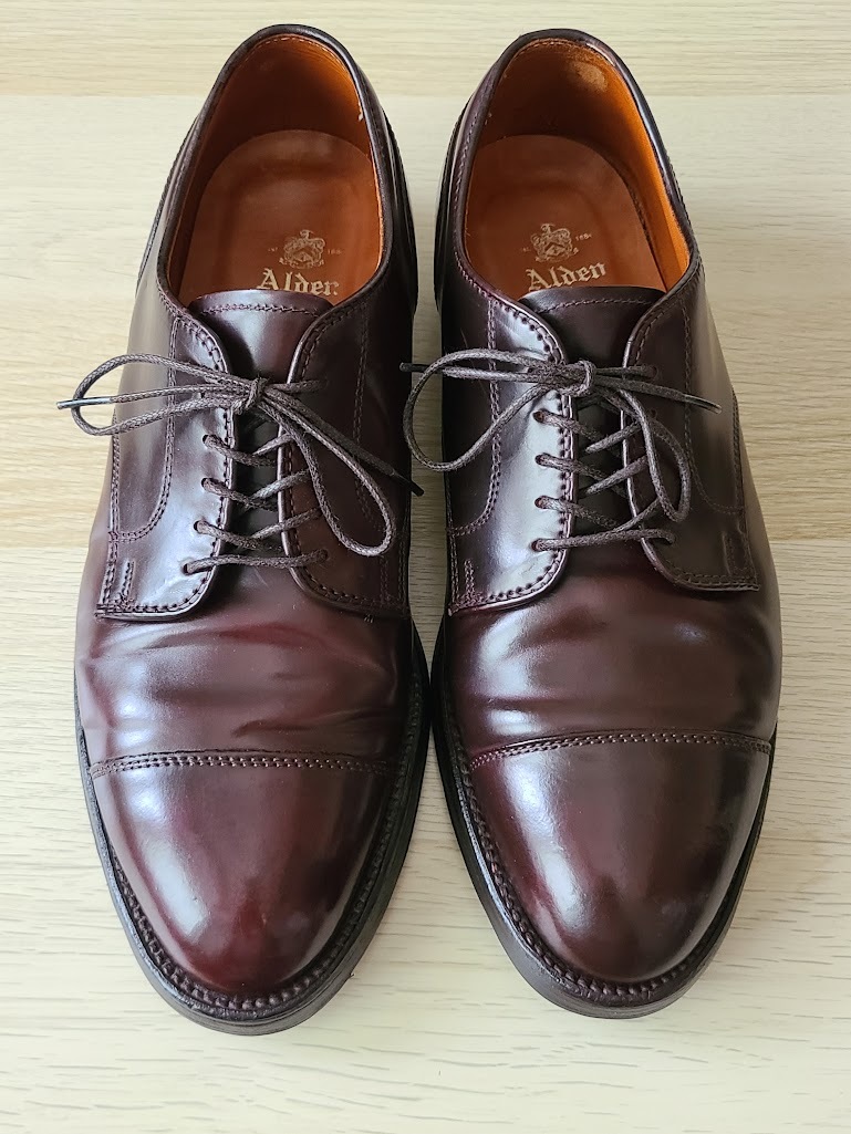 Alden 2160 #8 8E Horween Genuine Shell Cordovan Used オールデン ストレートチップ バーガンディー コードバン リペア済み