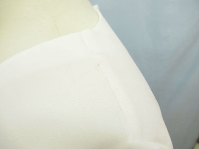 Reflect リフレクト 洗濯可能 胸元ギャザー飾り 表面シフォンの二重素材 半袖ブラウス トップス 9 ホワイト白★ネコポス可能★N184_画像6