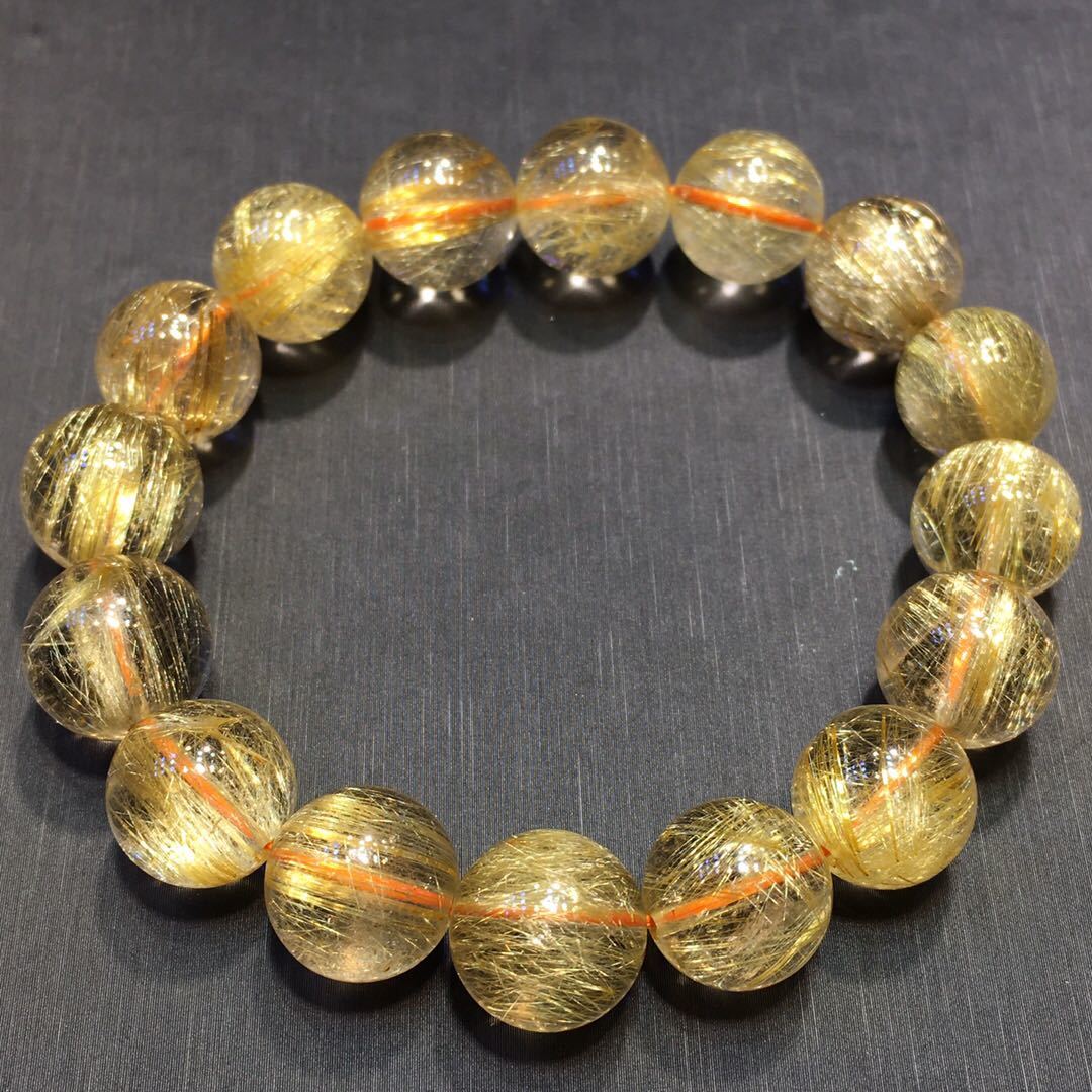 天然】タイチンルチル クォーツ ブレスレット 13mm53.7g | inmano.com.br