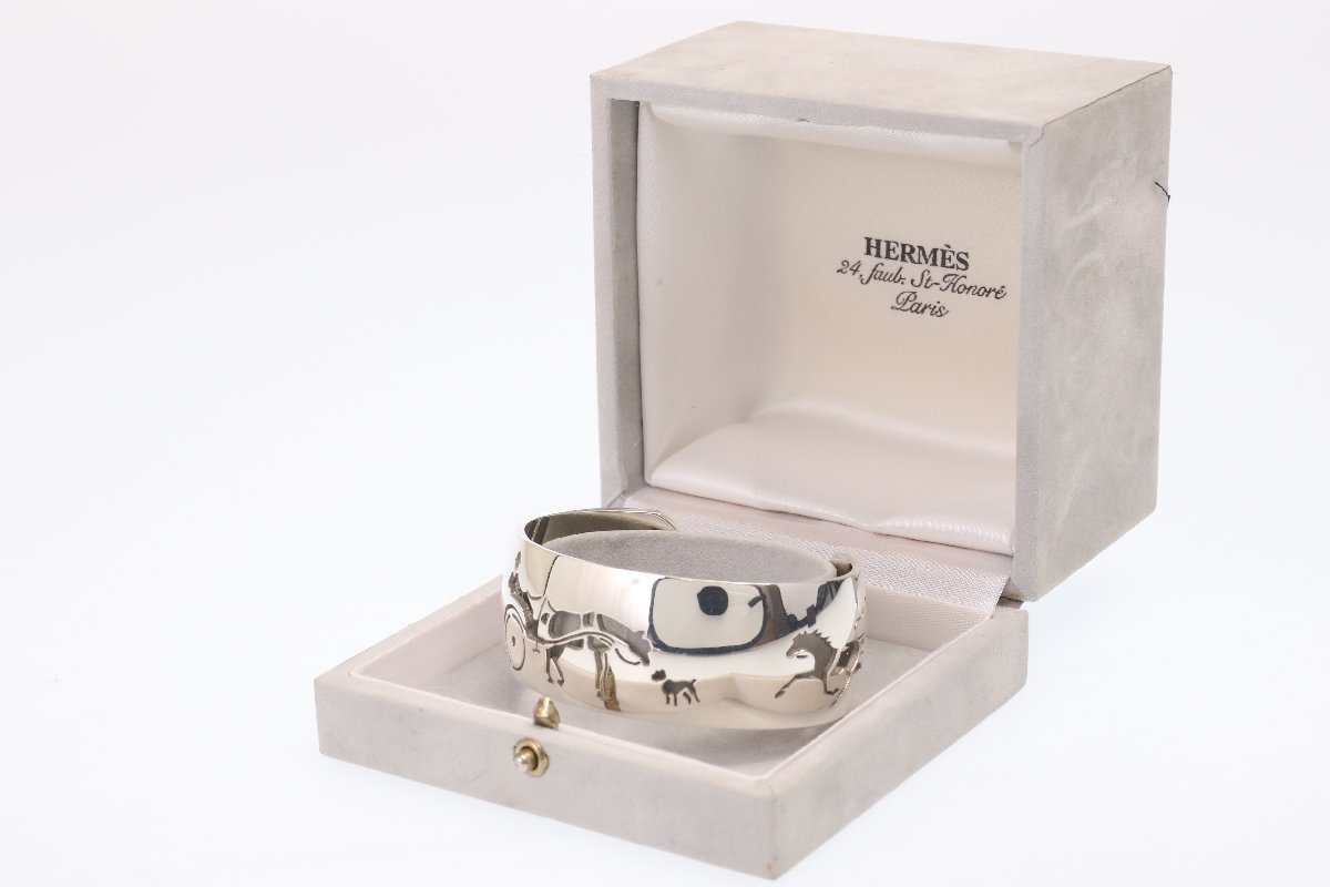 ヴィンテージ 品 USED ABランク エルメス シルバー バングル ブレス