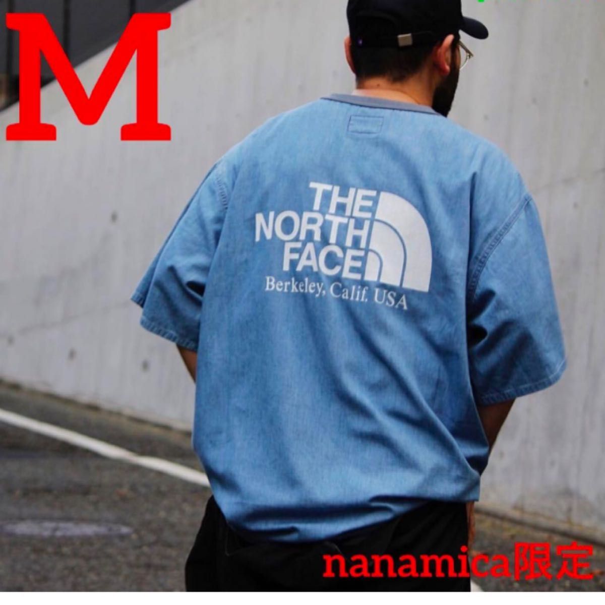 The North Face ポケットロンT 白 L デニムチェーンステッチ刺繍 - Tシャツ