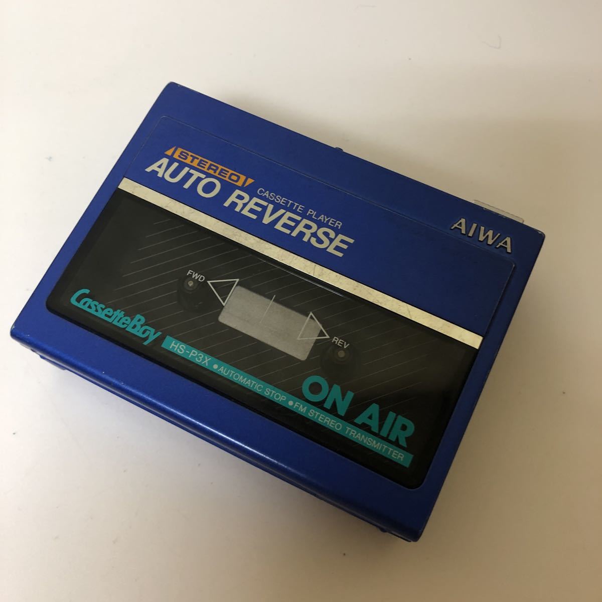 ジャンク】AIWA HS-P3X ブルー カセットボーイ ポータブル ジャンク】AIWA HS-P3X ブルー カセットボーイ ポータブル